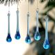 Turquoise Glass Chandelier Drop Ornaments - Christmas Tree Ornaments - Set of 20